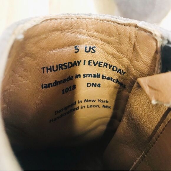 THURSDAY BOOT CO Highline Taupe Suede Ankle‎ Boot Bootie Chunky Heel Size 5 New - Picture 7 of 11